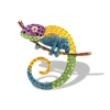 Nuevos productos diamantes incrustados color camaleón broche transfronterizo comercio exterior pintura aceite animal strass lagarto pin broche flores accesorios Item Picture